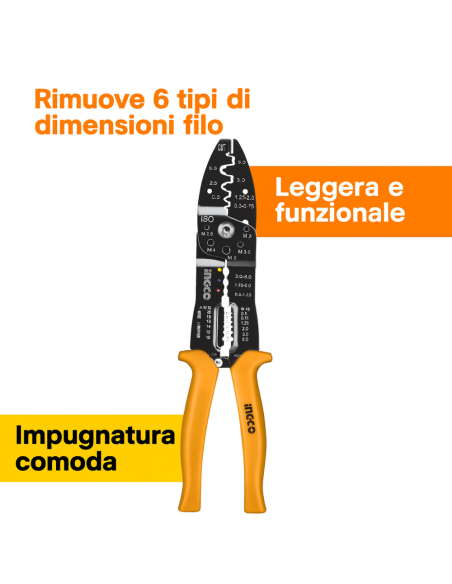 Pinza Spellacavi Professionale Funzione Spellatura Fili Dimensioni 250 mm