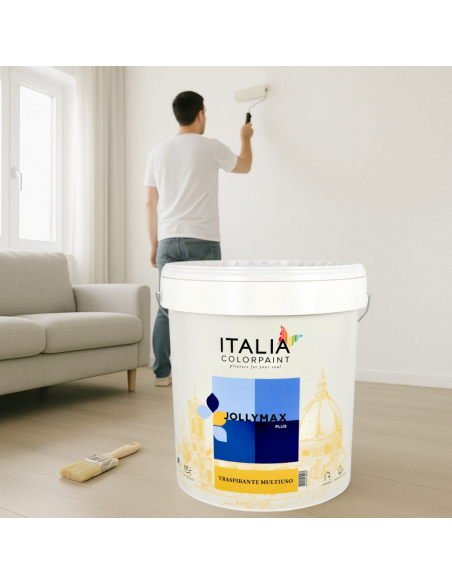 Idropittura Murale Traspirante Multiuso Bianca Jollymax Plus Vari Formati