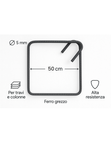 Staffe Antisismiche Armatura Ferro 50x50 cm Strutture Cemento Formati Multipli