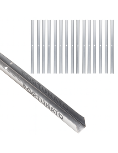 Guida U Standard 2 m Profilo Preforato Sp 0,6 mm Fissaggio Cartongesso 16 Pezzi