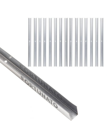 Guida U Standard 2 m Profilo Preforato Sp 0,6 mm Fissaggio Cartongesso 16 Pezzi