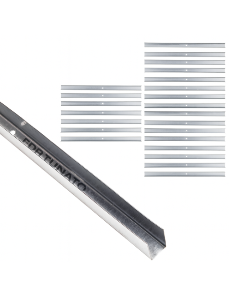 Guida U Standard 2 m Profilo Preforato Sp 0,6 mm Fissaggio Cartongesso 24 Pezzi