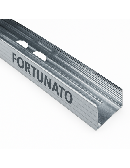 Montante C Standard 2 m Profilo Preforato Sp 0,6 mm Fissaggio Cartongesso 1 Pz