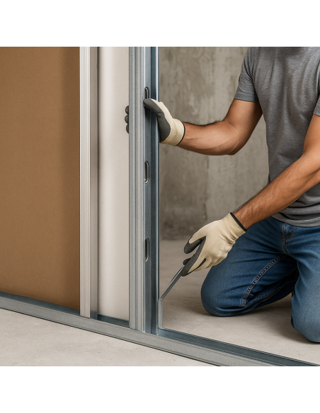 Montante C Standard 2 m Profilo Preforato Sp 0,6 mm Fissaggio Cartongesso 1 Pz