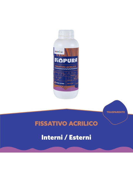 Kit Fissativo Acrilico Isolante Professionale per Muri e Intonaci BIOPURA Cromika – 2 Pezzi