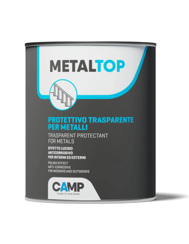 Metal Top Protettivo Trasparente Per Metalli Effetto Lucido Antiruggine 1 Litro