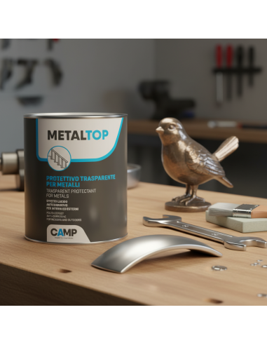 Metal Top Protettivo Trasparente Per Metalli Effetto Lucido Antiruggine 1 Litro