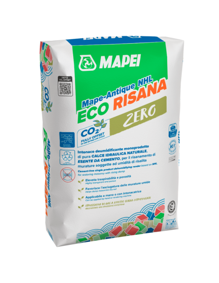 KIT Sacchi Intonaco Deumidificante A Base Calce Mape Antique NHL Eco Risana 20Kg