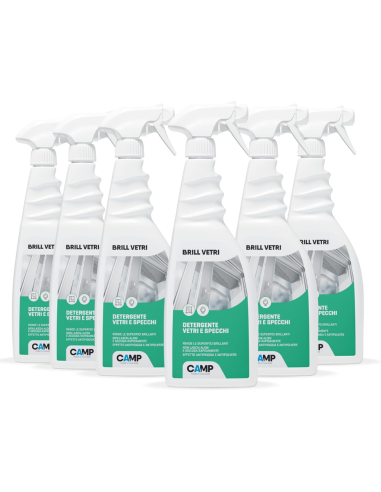 KIT 6 Brill Vetri Da 750 ml Detergente Brillantante Vetri 