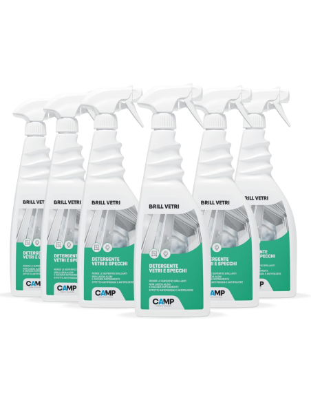 KIT 6 Brill Vetri Da 750 ml Detergente Brillantante Vetri 