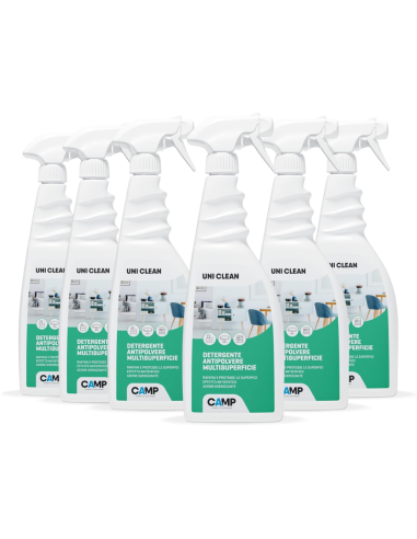 KIT 6 Uni Clean Da 750 ml Detergente Antipolvere Antistatico Multi Superficie