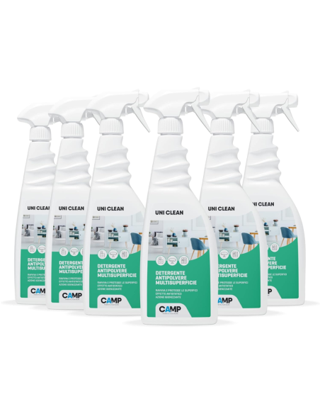KIT 6 Uni Clean Da 750 ml Detergente Antipolvere Antistatico Multi Superficie