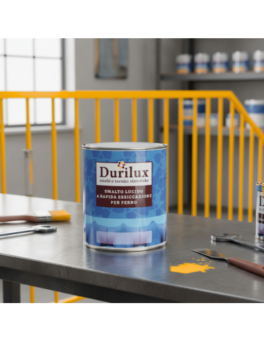 Durilux Smalto Sintetico Lucido A Rapida Essiccazione Colore Giallo 506 Ral 1003 DURIPLASTIC - foto 5