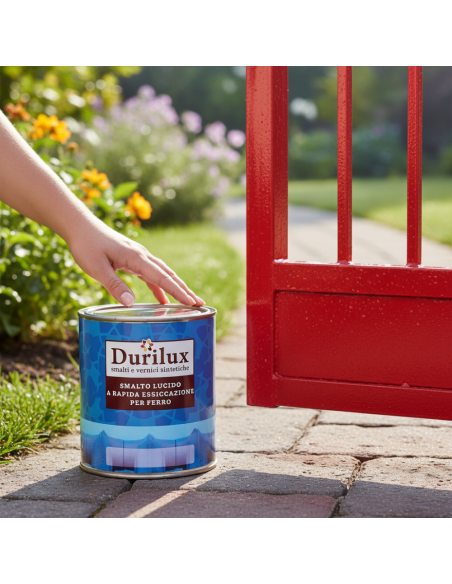 Durilux Smalto Sintetico Lucido A Rapida Essiccazione Colore Rosso 514 Ral 3000 DURIPLASTIC - foto 5