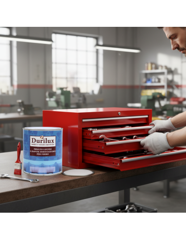 Durilux Smalto Sintetico Lucido A Rapida Essiccazione Colore Rosso 514 Ral 3000 DURIPLASTIC - foto 6