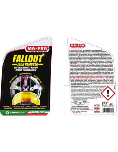Fallout Iron Remover 500 ml Decontaminante Ferroso Per Cerchi E Carrozzeria