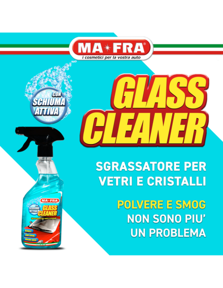 Glass Cleaner 500 ml Sgrassatore per Vetri e Cristalli Auto  
