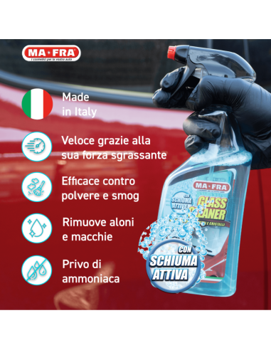 Glass Cleaner 500 ml Sgrassatore per Vetri e Cristalli Auto  