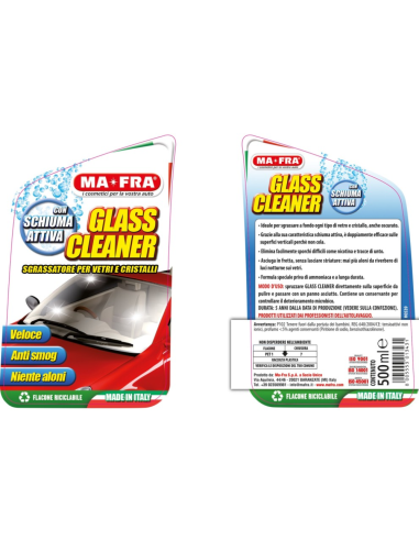 Glass Cleaner 500 ml Sgrassatore per Vetri e Cristalli Auto  