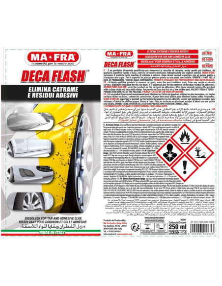 Deca Flash Rimuovi Catrame Adesivi Per Carrozzeria 250 Ml