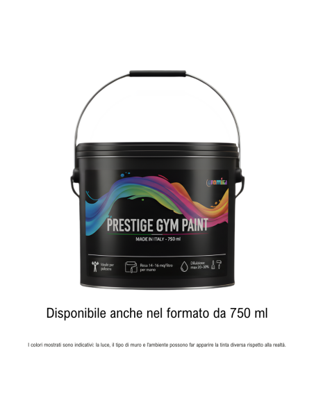 Pittura Murale Prestige Gym Paint Per Palestre Lavabile Coprente Nero Premium