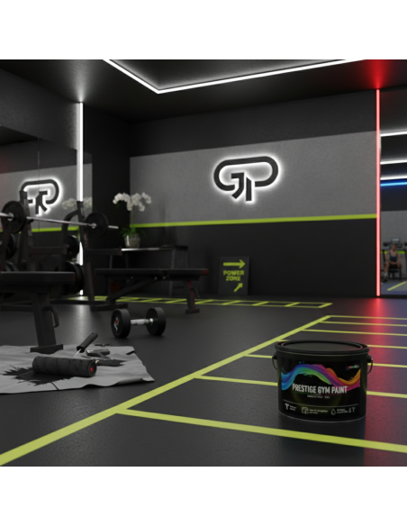 Pittura Murale Prestige Gym Paint Per Palestre Lavabile Coprente Nero Premium