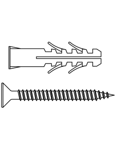 Tassello Nylon Con Alette Anti Rotazione 10x50 mm Con Vite 6x60 mm Pezzi 25  2