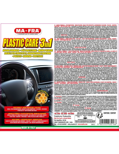 Trattamento 3in1 Plastiche 500 ml Pulizia Ravvivo E Protezione Per Auto  