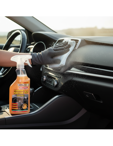 Trattamento 3in1 Plastiche 500 ml Pulizia Ravvivo E Protezione Per Auto  