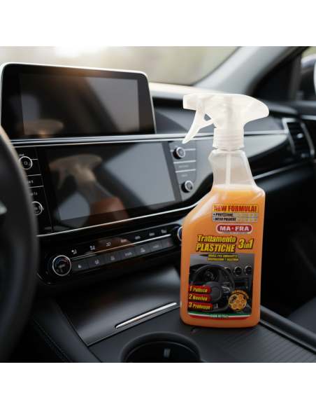 Trattamento 3in1 Plastiche 500 ml Pulizia Ravvivo E Protezione Per Auto  