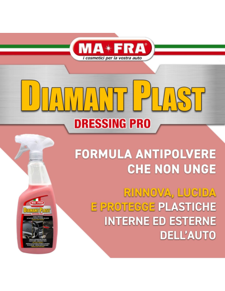 Diamant Plast Dressing Pro Rinnova Lucida e Protegge Plastiche Auto 750 ml  