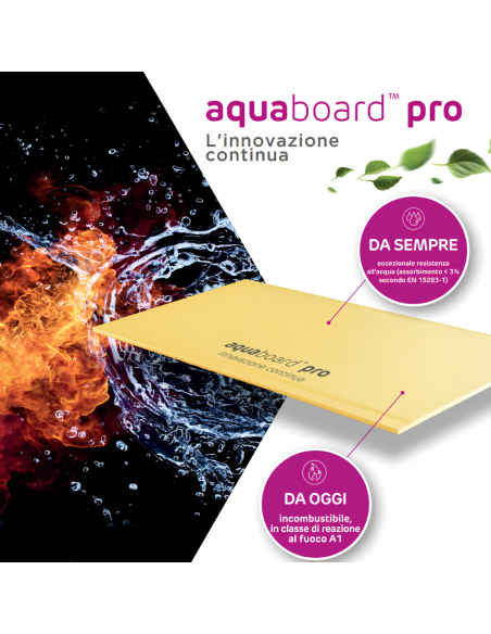 Lastra Cartongesso Esterni Interni Umidi Sauna 1200x2000 mm Aquaboard Pro Siniat