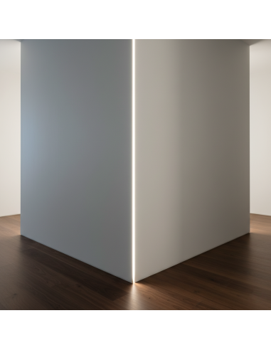 Semilavorato Filomuro Cartongesso Fibra Con Profilo Alluminio Led 8x200 cm 10 Pz