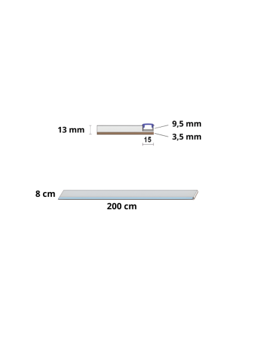 Semilavorato Filomuro Cartongesso Fibra Alluminio Led 8x200cm 5 Pz 10m Lineari