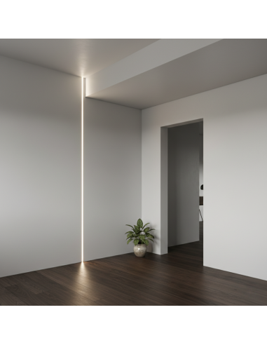 Semilavorato Filomuro Cartongesso Fibra Con Profilo Alluminio Led 8 x 200 cm