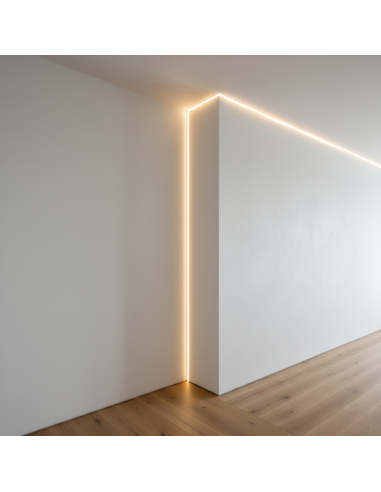 Semilavorato Filomuro Cartongesso Fibra Con Profilo Alluminio Led 8x200 cm 5 Pz