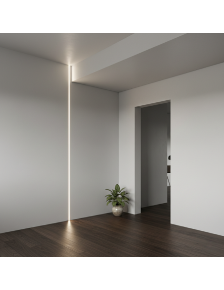 Semilavorato Filomuro Cartongesso Fibra Con Profilo Alluminio Led 8x200 cm 5 Pz