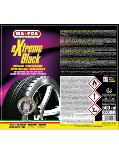 Extreme Black Nero Gomme Effetto Bagnato Lunga Durata 500 ml