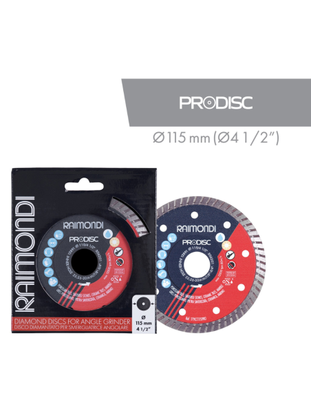 Disco Diamantato Turbo PRO-DISC Ø 115 mm F22.2-20 Per Smerigliatrice