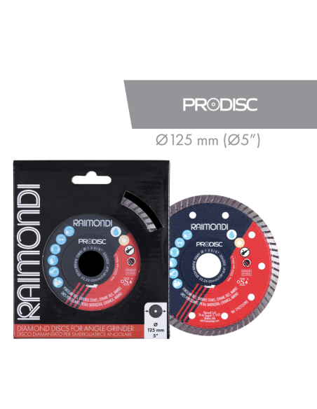 Disco Diamantato Turbo PRO-DISC Ø 125 mm F22.2-20 Per Smerigliatrice