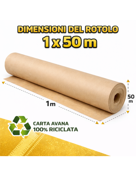 Rotolo Di Carta Protettiva Per Imbiancatura E Ristrutturazioni 1 x 50 m