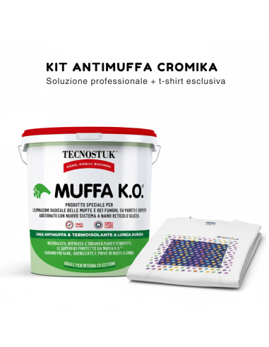 Kit Antimuffa MUFFA K.O. 3 L con T-Shirt Cromika Stop Muffa Con Stile e Energia
