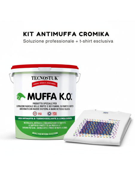 Kit Antimuffa MUFFA K.O. 3 L con T-Shirt Cromika Stop Muffa Con Stile e Energia