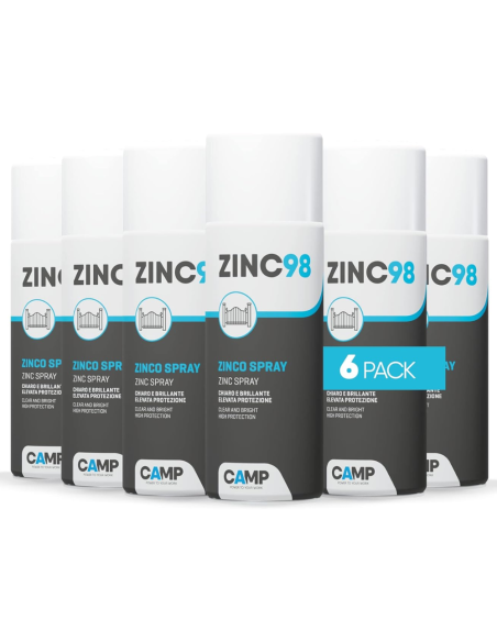 KIT 6 Pezzi Zinc 98 Spray Protettivo Antiossidante Zinco Chiaro 400 ml 