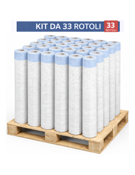 Kit 33 Rotoli Da 1x50 m Rete In Fibra Di Vetro Per Intonaco 150 gr 1650 mq FORTUNATO - foto 6