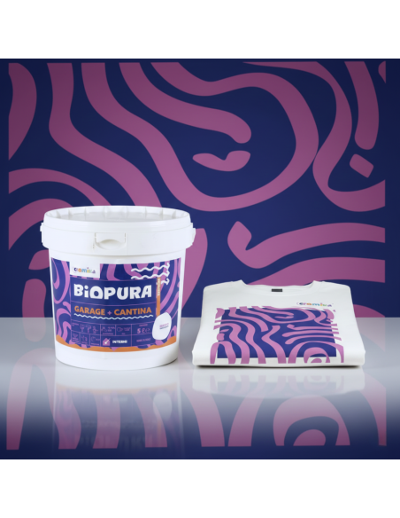 Kit Garage E Cantina Pittura Murale Traspirante 5 L E T-Shirt Cromika Waves