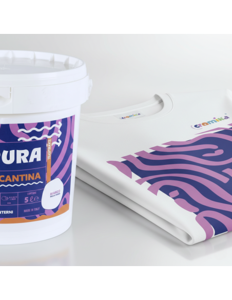 Kit Garage E Cantina Pittura Murale Traspirante 5 L E T-Shirt Cromika Waves