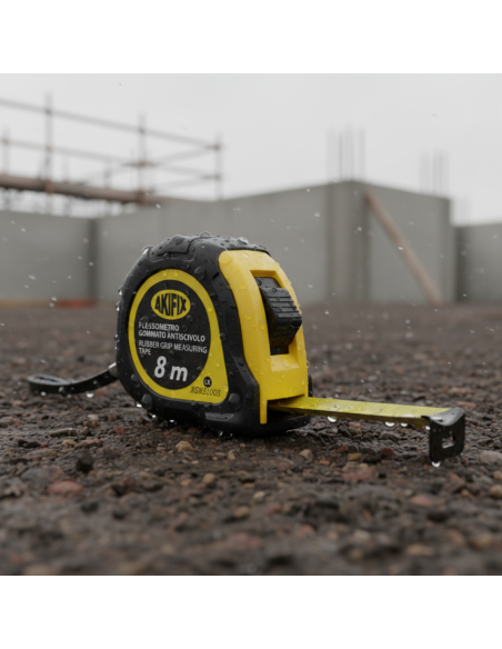 Flessometro Gommato Antiscivolo Professionale Akifix 8 Metri x 25 mm