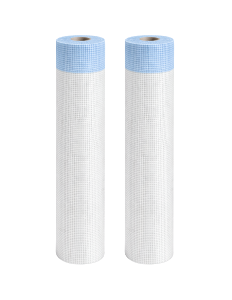 Kit 2 Rotoli 1x50 m Rete In Fibra Di Vetro Per Intonaco 150 gr Copertura 100 mq - FORTUNATO