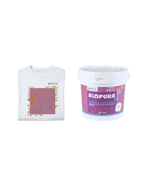 Kit Pittura Antimuffa Traspirante Interni Bagno Cucina 5 L E T-Shirt Soft Chaos